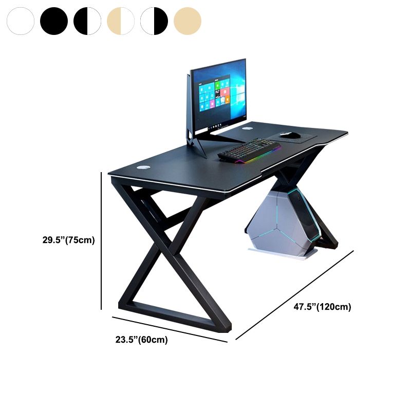 Ergonomic Trestle Gaming Desk Modern Computer Desk for Dormitory Clearhalo 'furn' 'furn_office_desk' 'Furniture' 'Office Desks' 'Office Furniture' 'office_desk' 1200x1200_f8b3923d-2a5e-42d3-b595-bb6b83e8343c