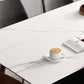 Contemporary Modern Rectangle Stone Table 4 Legs Dinner Room Table Clearhalo ' dining_table' 'Dining Tables & Seating' 'Dining Tables' 'furn' 'furn_dining_table' 'Furniture' 'furniture_dining_table' 'Kitchen & Dining Furniture' 'kitchen&dining_furn' 'kitchen' 'kitchen_dining_table' 1200x1200_f8b443cc-75d2-42db-ba24-867dcb4e779b