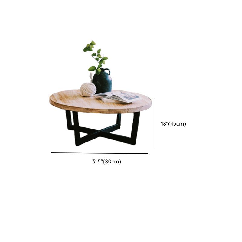 17"H Moderner Couchtisch, Einzel-Couchtisch aus Massivholz