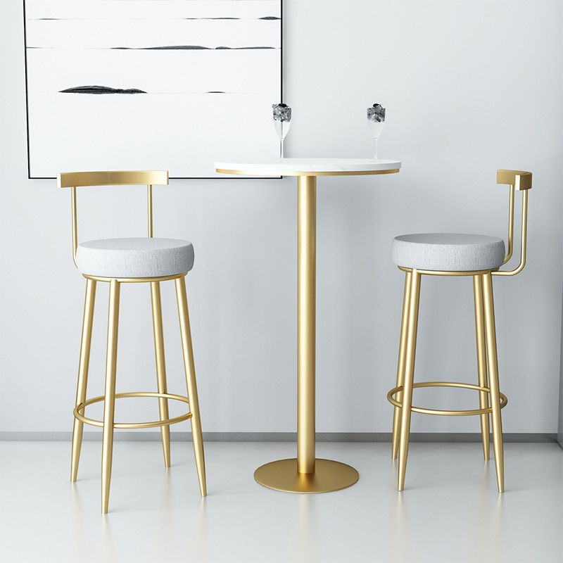 Glam Style Bar-stool with Footrest Metal Legs Low Back for Kitchen Bar Clearhalo 'Bar Furniture' 'Bar Stools' 'bar_stools' 'furn' 'furn_bar_stools' 'furniture_bar_stools' 'Kitchen & Dining Furniture' 'kitchen&dining_furn' 'kitchen' 'kitchen_furn' Furniture' 1200x1200_f8b511c4-2c17-48ee-9cf6-8e0338be83b3