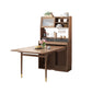 Mesa de comedor con estructura de madera maciza, mesa de comedor plegable rectangular con almacenamiento