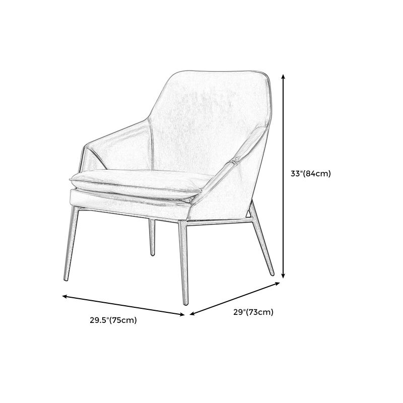Chaise d'accentuation en cuir arrière en cuir serré de couleur unie avec quatre jambes