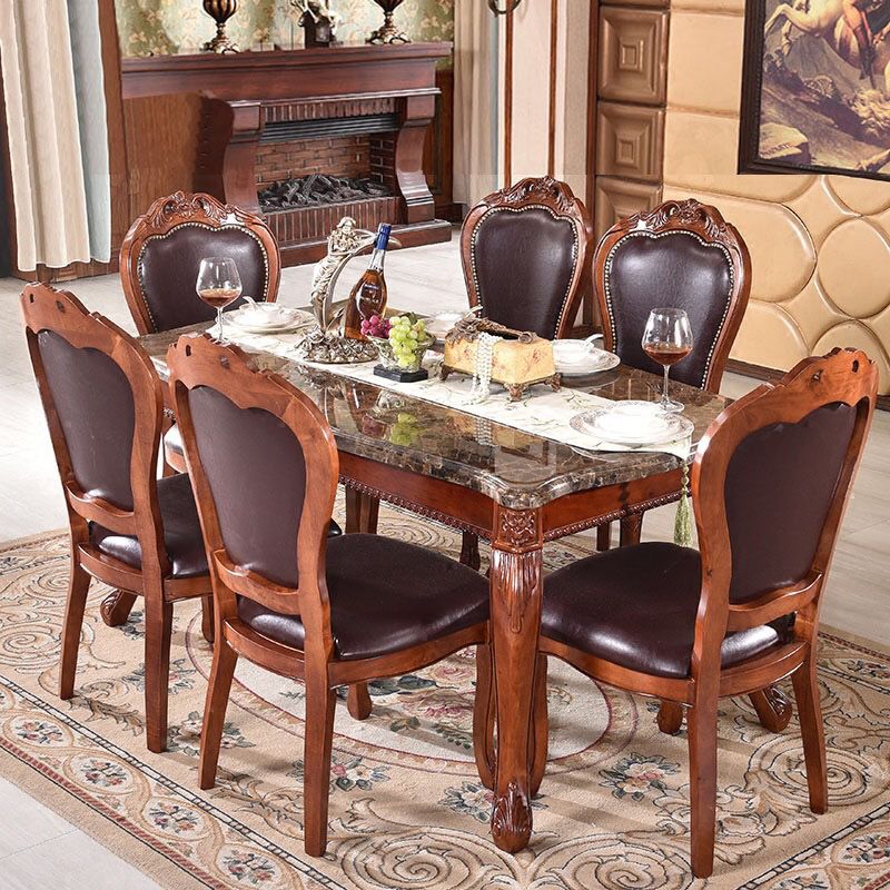 Solid Wood Victorian Rectangular Table Indoor Table with 4 Legs Clearhalo ' dining_table' 'Dining Tables & Seating' 'Dining Tables' 'furn' 'furn_dining_table' 'Furniture' 'furniture_dining_table' 'Kitchen & Dining Furniture' 'kitchen&dining_furn' 'kitchen' 'kitchen_dining_table' 1200x1200_f8b68ff0-ecd5-49df-b66c-2f97f1f1f467