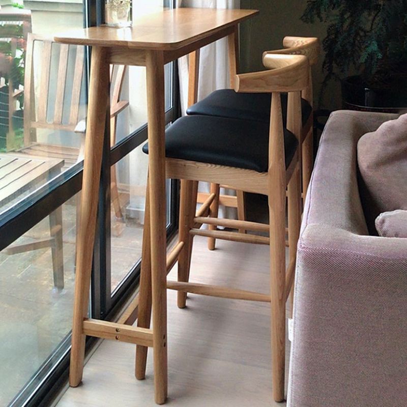 Tavolino da pranzo in legno in legno massiccio basato in legno contemporaneo da 41,3 pollici tavolo da vino da banco