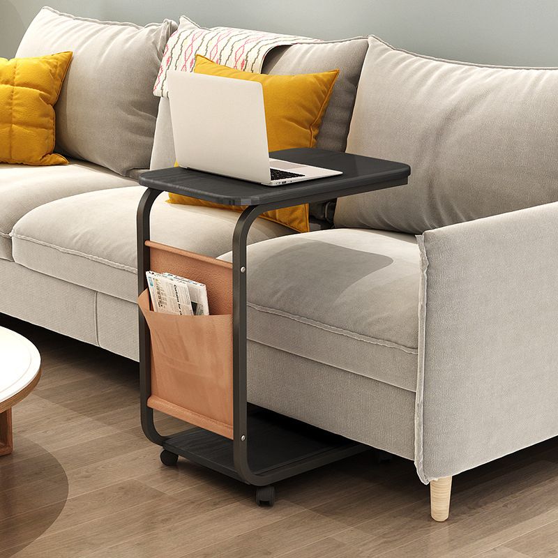 17.7" W Rectangular Side Table with Casters Modern Simple 1 - Shelf End Table Clearhalo 'Coffee & Accent Tables' 'End & Side Tables' 'end_side_tables' 'furn' 'furn_end_side_tables' 'Furniture' 'Living Room Furniture' 1200x1200_f8b71a32-9053-4cfb-b651-0f80d28e2713