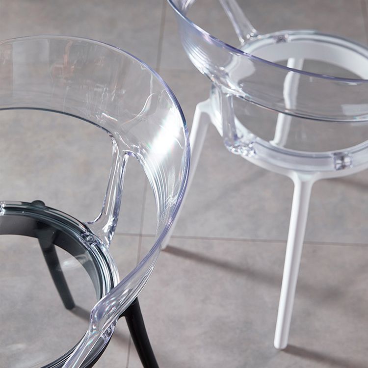 Contemporary Plastic Restaurant Side Chair Clear Open Back Dining Chair Clearhalo ' kitchen&dining_furn' 'Dining Chairs' 'Dining Tables & Seating' 'dining_chair' 'furn' 'furn_dining_chair' 'Furniture' 'furniture_dining_chair' 'Kitchen & Dining Furniture' 'kitchen' 1200x1200_f8b92841-2aec-41ea-9656-6a322199f719