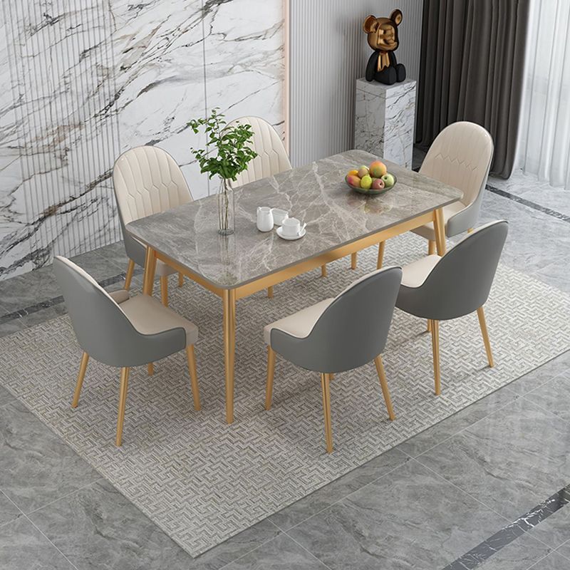 Traditional Luxury Rectangle Dining Table Stone Dinner Table with 4-foot Clearhalo 'Dining Tables & Seating' 'Dining Tables' 'dining_table' 'furn' 'furn_dining_table' 'Furniture' 'furniture_dining_table' 'Kitchen & Dining Furniture' 'kitchen' 'kitchen_dining_table' 1200x1200_f8b92db4-d558-4953-a046-29cb6971542c
