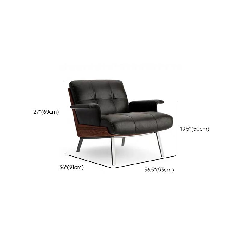 Industrial Lounge Chair Solid Color Cushion Back Basic Four Leg Reclining Accent Chair Clearhalo 'Accent Chairs' 'accent_chairs' 'Chairs & Seating' 'furn' 'furn_accent_chairs' 'Furniture' 'Living Room Furniture' 1200x1200_f8b933e1-251b-4fdd-be22-49720c0f7a37