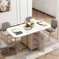 Modern 1/2/3/5 Pieces White Dining Table Set with Sintered Stone Top Foldable Dinette Set Clearhalo 'Dining Room Sets' 'Dining Tables & Seating' 'dining_room_set' 'Furniture' 'furniture_dining_room_set' 'Kitchen & Dining Furniture' 'kitchen&dining_furn' 'kitchen' 1200x1200_f8b96a3f-1744-4304-b708-72d860fb89cd