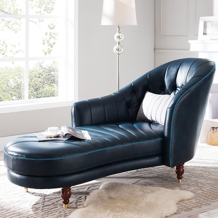 Living Room Chaise Square Arms Modern Leather Upholstered Chaise Lounge Clearhalo 'Chairs & Seating' 'Chaise Lounge' 'chaise_lounge' 'furn' 'furn_chaise_lounge' 'Furniture' 'Living Room Furniture' 1200x1200_f8b98b06-f2a7-40ae-9d47-6ff7bfa35c91