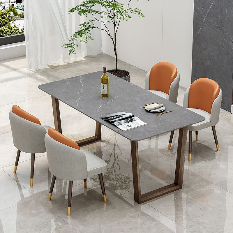 Modern 1/4/5/7 Pieces Dining Furniture Stone Rectangle Dining Chairs Set in Gray Clearhalo 'Dining Room Sets' 'Dining Tables & Seating' 'dining_room_set' 'furn' 'furn_dining_room_set' 'Furniture' 'Kitchen & Dining Furniture' 1200x1200_f8b9e8c6-adba-4e38-9176-98d625e11079