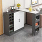 Contemporary Storage Base Bar Dining Table Stone Top Table with Wine Storages Clearhalo 'Bar Furniture' 'Bar Tables' 'bar_tables' 'furn' 'furn_bar_tables' 'Furniture' 'Kitchen & Dining Furniture' 1200x1200_f8ba56c5-4371-4711-95b6-d9e540fefcf1