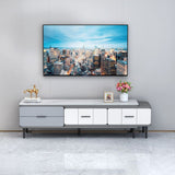 Glass TV Stand Console Contemporary Media Console with Drawers Clearhalo 'furn' 'furn_tv_stands_entertainment_centers' 'Furniture' 'Living Room Furniture' 'TV Stands & Entertainment Centers' 'TV Stands & Media Storage Furniture' 'tv_stands_entertainment_centers' 1200x1200_f8bd579f-69ba-4c4e-b2a6-7531804e67a3