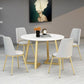 Stone Top Dining Table Contemporary Table with Sled Base in Gold Clearhalo 'Dining Tables & Seating' 'Dining Tables' 'dining_table' 'furn' 'furn_dining_table' 'Furniture' 'furniture_dining_table' 'Kitchen & Dining Furniture' 'kitchen' 'kitchen_dining_table' 1200x1200_f8bd771e-fb85-49b5-b7a2-0f532c25b7df