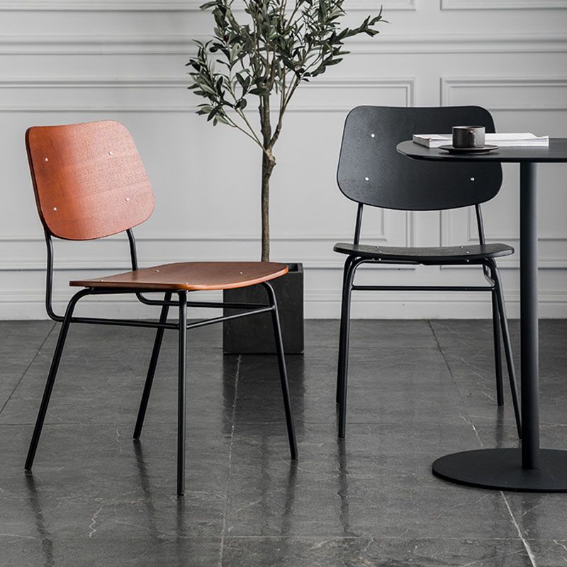 Industrial Style Open Back Armless Dining Chairs Wooden Dining Chairs for Home Clearhalo ' kitchen&dining_furn' 'Dining Chairs' 'Dining Tables & Seating' 'dining_chair' 'furn' 'furn_dining_chair' 'Furniture' 'furniture_dining_chair' 'Kitchen & Dining Furniture' 'kitchen' 1200x1200_f8bdd545-e1c8-44a9-bb90-f667a96addd1