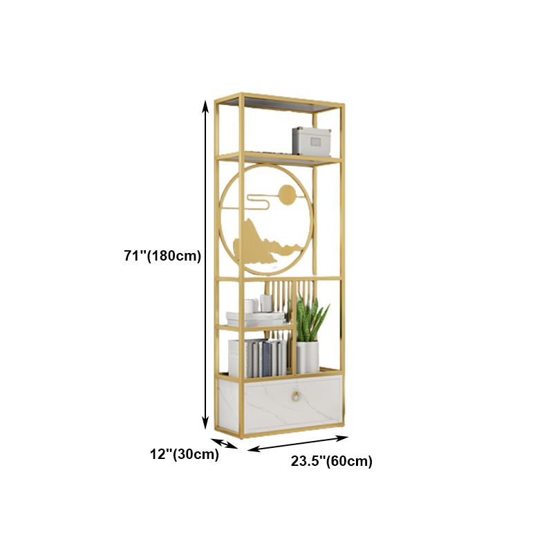 Modern Living Room Etagere Bookshelf Iron Frame Manufactured Wood Shelf Bookcase Clearhalo 'Bookcases' 'furn' 'furn_bookcases' 'Furniture' 'furniture_bookcases' 'Office Furniture' 1200x1200_f8bf421d-3f0f-4c48-8dce-1823cafcf057