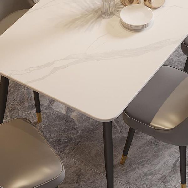 Stone Top Dining Table Modern Rectangle Dining Table with 4 Legs in Black Clearhalo 'Dining Tables & Seating' 'Dining Tables' 'dining_table' 'furn' 'furn_dining_table' 'Furniture' 'furniture_dining_table' 'Kitchen & Dining Furniture' 'kitchen' 'kitchen_dining_table' 1200x1200_f8c04da4-5d53-4ebf-88da-129358cf7e20