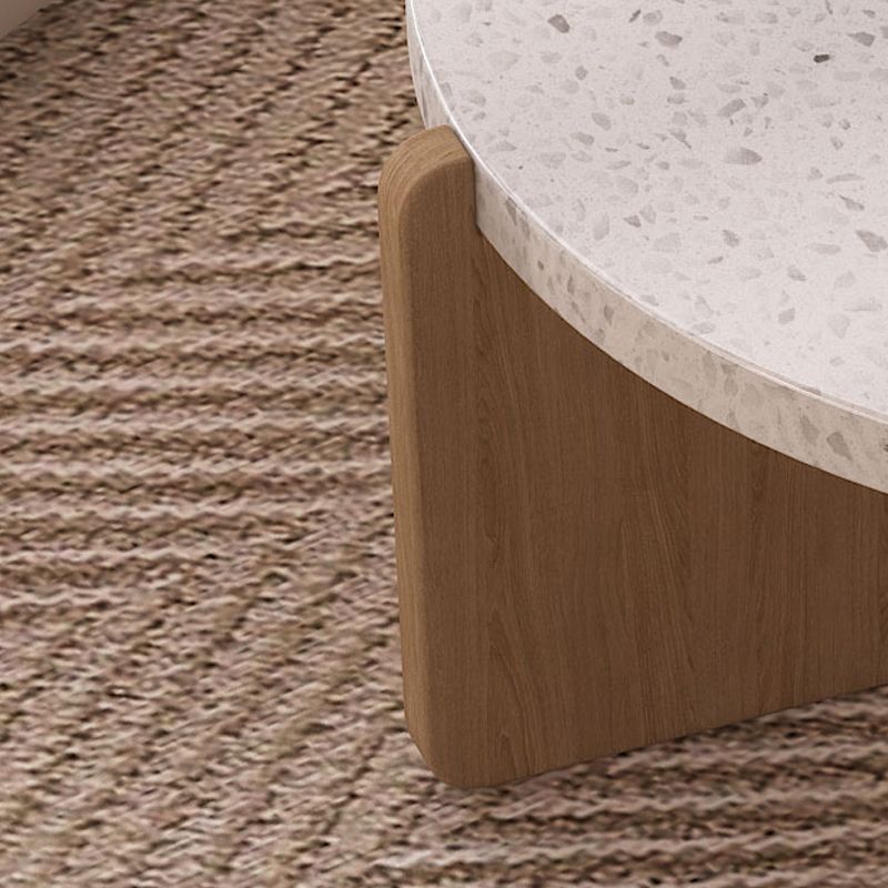 14-inch moderne salontafel met 3 poten, ronde witte koffiecocktailtafel