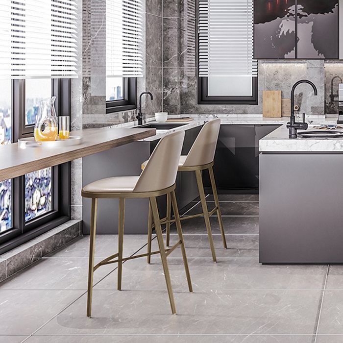 Glam Backrest Armless Counter Stool Iron Bar Stool with Cushion for Cafe Clearhalo 'Bar Furniture' 'Bar Stools' 'bar_stools' 'furn' 'furn_bar_stools' 'Furniture' 'Kitchen & Dining Furniture' 1200x1200_f8c151f3-b2f2-4f44-b52e-c655038cf1e8