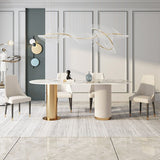 Traditional Luxury Sintered Stone Top Dining Table in White Oval Table with Double Pedestal Clearhalo ' dining_table' 'Dining Tables & Seating' 'Dining Tables' 'furn' 'furn_dining_table' 'Furniture' 'furniture_dining_table' 'Kitchen & Dining Furniture' 'kitchen&dining_furn' 'kitchen' 'kitchen_dining_table' 1200x1200_f8c18001-064d-4495-a183-790b8726e865