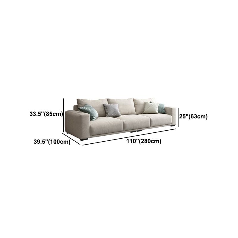 Modernism Cushions Sofa & Chaise 33.46" H Faux Leather Loose Back Sofa in White Clearhalo 'furn' 'furn_sectionals' 'Furniture' 'furniture_sectionals' 'Living Room Furniture' 'Sectionals' 1200x1200_f8c1a6f2-c0c1-45f8-bf76-bddb42b740f1