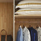 White Wood Freestanding Wardrobe Modern Wardrobe with Solid Wood Legs