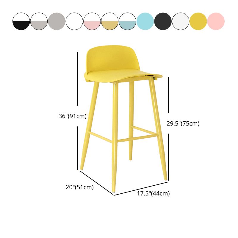 Modern Armless Backrest Counter Stool Iron Cafe Bar Stool with Acrylic Seat and Pedal Clearhalo 'Bar Furniture' 'Bar Stools' 'bar_stools' 'furn' 'furn_bar_stools' 'Furniture' 'furniture_bar_stools' 'Kitchen & Dining Furniture' 1200x1200_f8c25230-da8b-4900-af74-923029403c7f