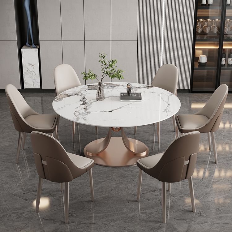 Mesa de comedor de pedestal de la base de rosas