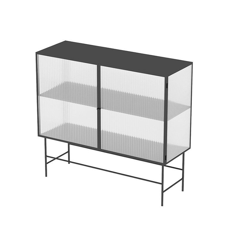 2 glazen deuren keuken server metalen 36-inch hoogte eetserver voor eetkamer