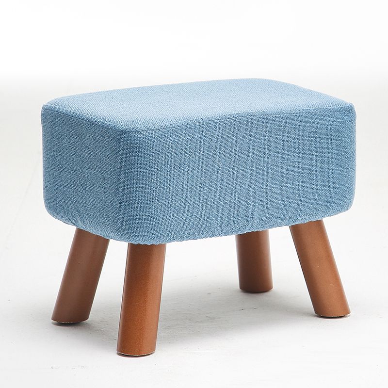 Solid Color Tear Resistant Ottoman Modern Blue Standard for Home Drawing Room