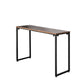 Dark Brown Solid Wood Top Console Table with Metal  Sled Legs