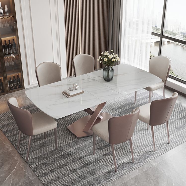 Modern 1/4/5/7 Pieces Scalable Dinette Set with Sintered Stone Rectangle Dining Table Set Clearhalo 'Dining Room Sets' 'Dining Tables & Seating' 'dining_room_set' 'furn' 'furn_dining_room_set' 'Furniture' 'furniture_dining_room_set' 'Kitchen & Dining Furniture' 1200x1200_f8c62876-00c8-4812-a991-e75edb2b7fa3