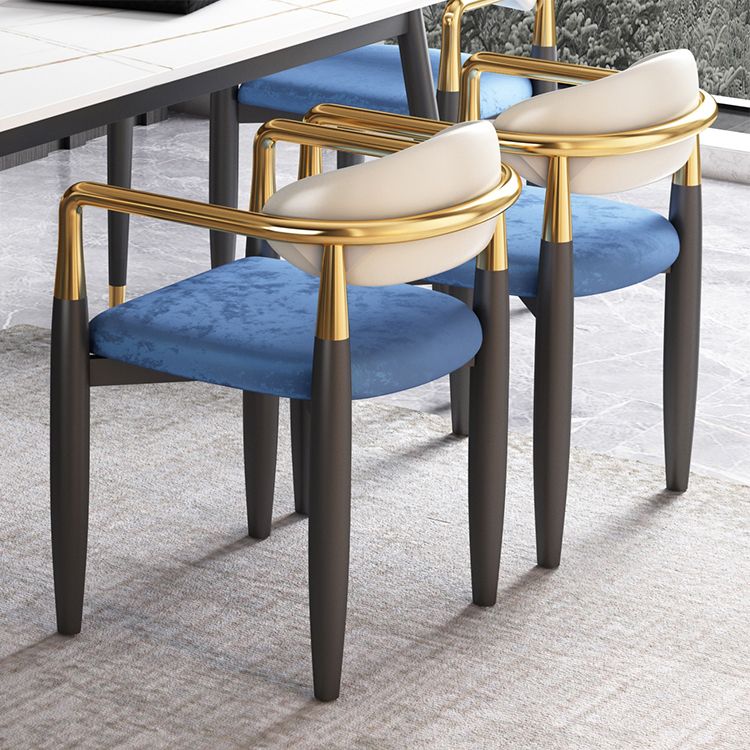 Contemporary Metal Dining Room ArmChairs Open Back Dining Side Chair for Home Use Clearhalo ' kitchen&dining_furn' 'Dining Chairs' 'Dining Tables & Seating' 'dining_chair' 'furn' 'furn_dining_chair' 'Furniture' 'furniture_dining_chair' 'Kitchen & Dining Furniture' 'kitchen' 1200x1200_f8c70985-6381-4840-bb1f-ba35d6821735