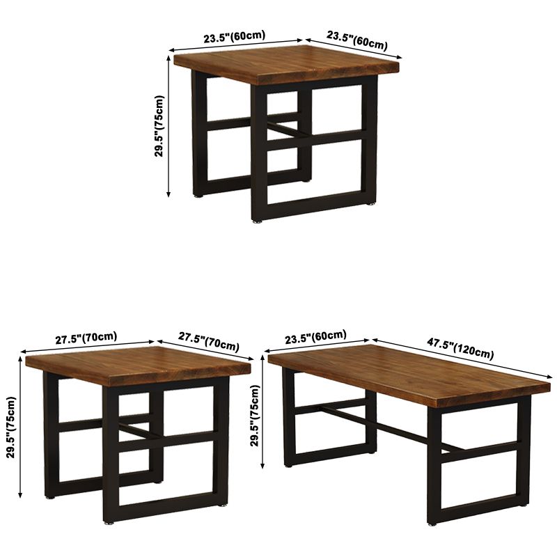 Industrial Solid Wood Dining Table Trestle Base Dining Site Table for Home Clearhalo ' dining_table' 'Dining Tables & Seating' 'Dining Tables' 'furn' 'furn_dining_table' 'Furniture' 'furniture_dining_table' 'Kitchen & Dining Furniture' 'kitchen&dining_furn' 'kitchen' 'kitchen_dining_table' 1200x1200_f8c718cc-7d5d-4e45-94ad-448c0080454c