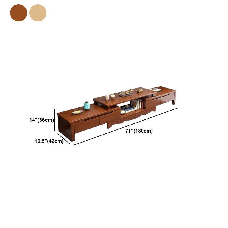 Console de médias de télévision en bois d'ingénierie Stand de médias télévisés traditionnels avec des tiroirs