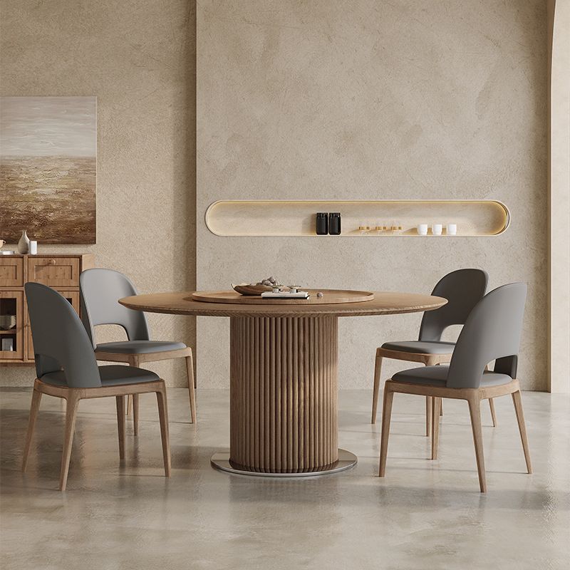 Contemporary Pedestal Dining Table Wood Dinner Table for Home Clearhalo 'Dining Tables & Seating' 'Dining Tables' 'dining_table' 'furn' 'furn_dining_table' 'Furniture' 'Kitchen & Dining Furniture' 1200x1200_f8c8666c-f1c0-4c8a-959d-cbb6c01f0fba