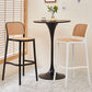 Modern Backrest Armless Counter Stool Plastic Hight Stool with 4 Legs