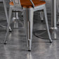 Slat Back Kitchen Dining Chairs Silver Arm Chairs with Metal Base Clearhalo 'Dining Chairs' 'Dining Tables & Seating' 'dining_chair' 'furn' 'furn_dining_chair' 'Furniture' 'Kitchen & Dining Furniture' 1200x1200_f8c996bb-3681-4f2b-a11e-4ca7e5d0490e