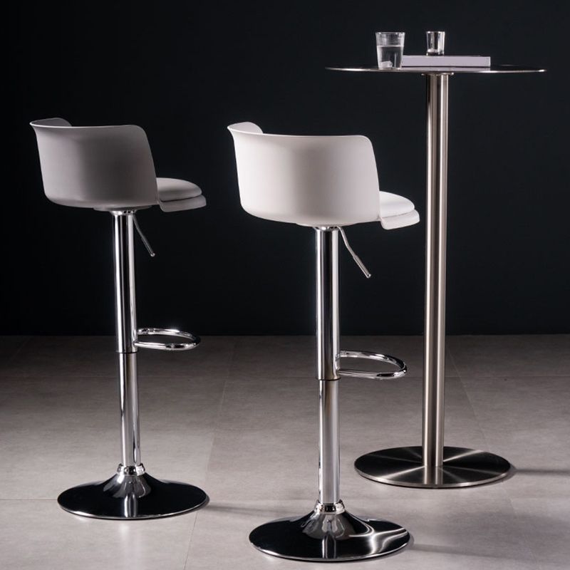 Scandinavian Adjustable Height Barstool Faux Leather Swivel Bar Stools Clearhalo 'Bar Furniture' 'Bar Stools' 'bar_stools' 'furn' 'furn_bar_stools' 'Furniture' 'Kitchen & Dining Furniture' 1200x1200_f8ca16ff-a8b1-4f43-9fc9-9b3d2a111ebf