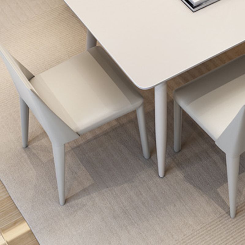 Mesa de comedor blanca Mesa de comedor de piedra sinterizada para cocina