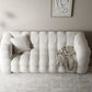 Modern 3/4-seater Tuxedo Arm Sofa Biscuit Back Sofa in Black/White