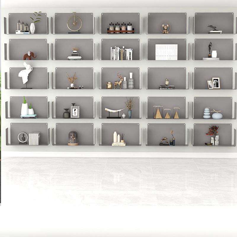 Closed Back Modern Style Bookcase Metal Wall Mounted Bookshelf for Home Office