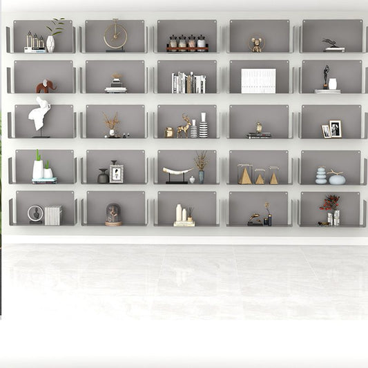 Closed Back Modern Style Bookcase Metal Wall Mounted Bookshelf for Home Office