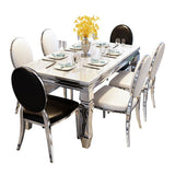 4 Legs Dining Table Victorian Style Rectangle Marble Dinette Table Clearhalo 'Dining Tables & Seating' 'Dining Tables' 'dining_table' 'furn' 'furn_dining_table' 'Furniture' 'Kitchen & Dining Furniture' 1200x1200_f8ce2322-db1e-4a33-b3e9-81bf32ca2169