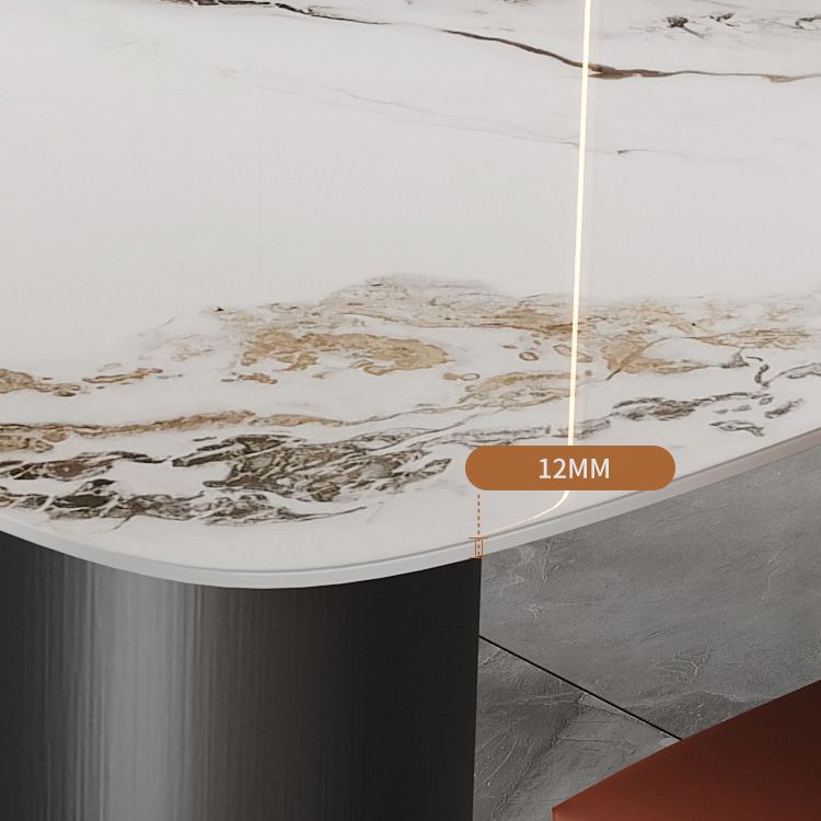 Set di tavoli da pranzo bianca lucido 1/4/5/6/7 pezzi glam dinette con sedie in pelle