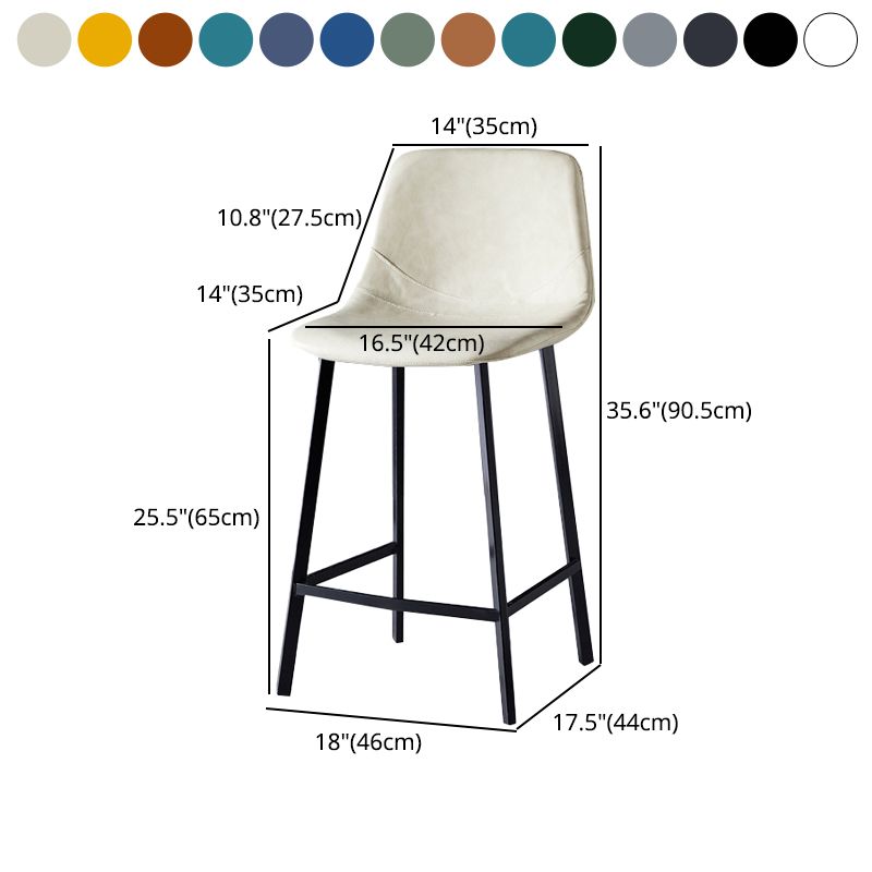 Scandinavian Bristol Low Back Stool Matte Finish Leather Barstool Clearhalo 'Bar Furniture' 'Bar Stools' 'bar_stools' 'furn' 'furn_bar_stools' 'Furniture' 'furniture_bar_stools' 'Kitchen & Dining Furniture' 1200x1200_f8cfb714-4bfe-454e-a8ae-1d11d4fbdf96