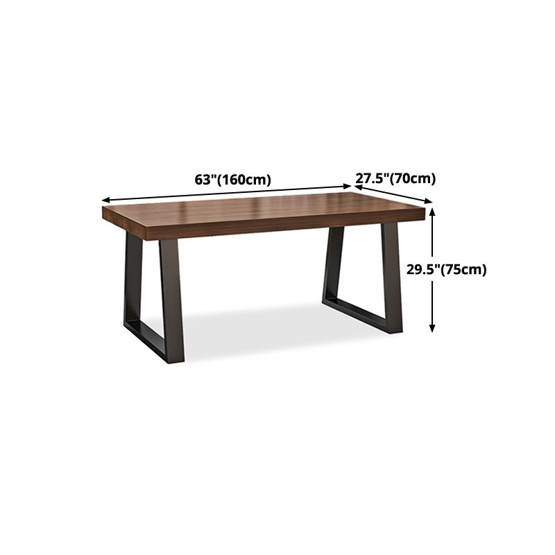 Industrial Wood Dining Table Rectangle Brown Dining Table with Black Frame Clearhalo ' dining_table' 'Dining Tables & Seating' 'Dining Tables' 'furn' 'furn_dining_table' 'Furniture' 'furniture_dining_table' 'Kitchen & Dining Furniture' 'kitchen&dining_furn' 'kitchen' 'kitchen_dining_table' 1200x1200_f8d26332-eaa7-459d-bf4f-556be0d8db32