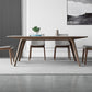 Table de salle à manger en pierre frittée de table rectangulaire moderne avec pieds en bois