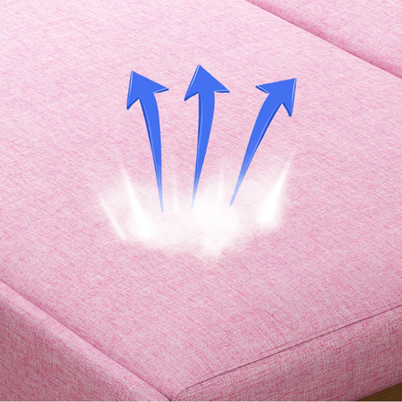 Pink Metal Daybed with Upholstered Contemporary Convertible Kids Bed Clearhalo 'furn' 'furn_futons' 'Furniture' 'Futons & Daybeds' 'Futons' 'Living Room Furniture' 1200x1200_f8d51c69-5897-47ac-9452-f149797f92b8