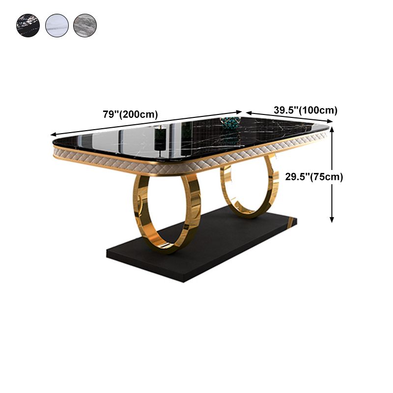 Stone Top Dining Table Traditional Luxury Table with Pedestal in Gold Clearhalo 'Dining Tables & Seating' 'Dining Tables' 'dining_table' 'furn' 'furn_dining_table' 'Furniture' 'furniture_dining_table' 'Kitchen & Dining Furniture' 'kitchen' 'kitchen_dining_table' 1200x1200_f8d6dce8-9208-49e2-b24d-d6b15b0029ed